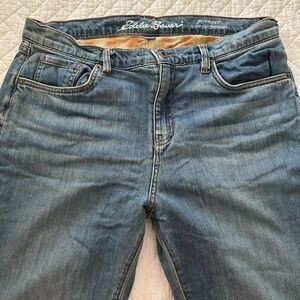 Eddie Bauer Flannel Lined Blue Boot Cut Jeans